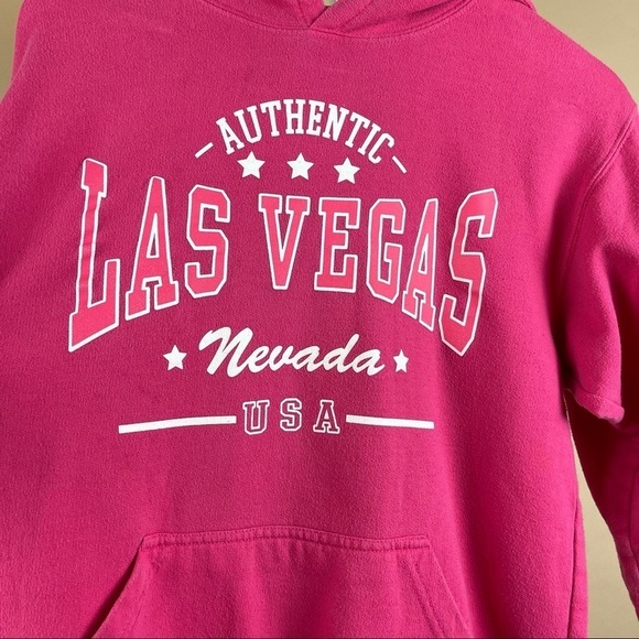 Point Women’s Size Small Hot Pink Las Vegas Nevada Hoodie Sweatshirt Vacation - Picture 3 of 7